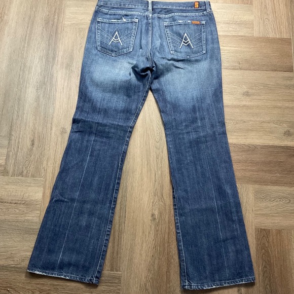 Vintage Y2K 7 For All Mankind A Pocket Bootcut Jeans Womens 34 Blue Classic Boho - Picture 4 of 10
